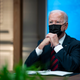 President Joe Biden listens during a virtual Leaders Summit on Climate with 40 world leaders in the East Room of the White House April 22, 2021 in Washington, DC. President Biden pledged to cut greenhouse gas emissions by half by 2030.